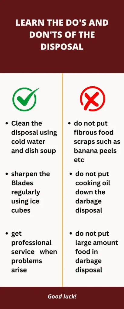 Do's and Don'ts of a garbage disposal Infographic