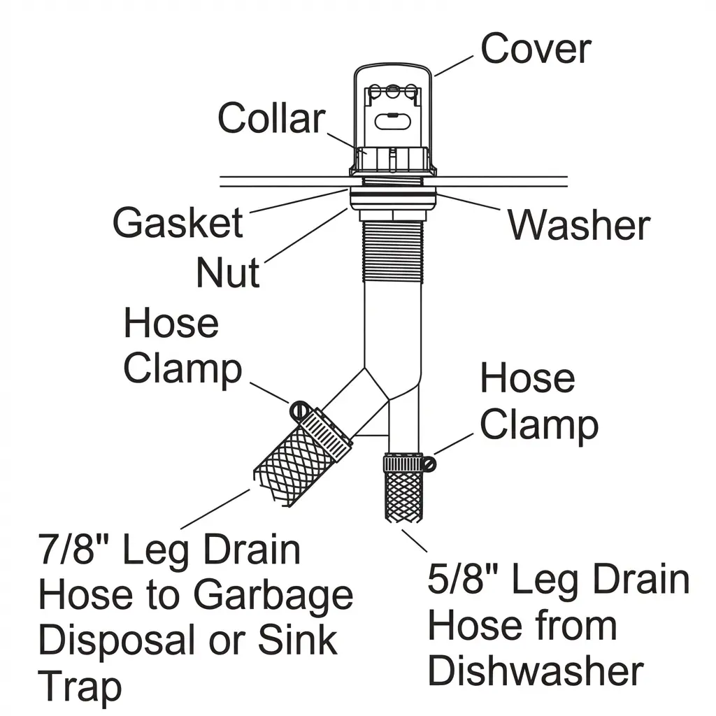 Components of dishwasher air gap