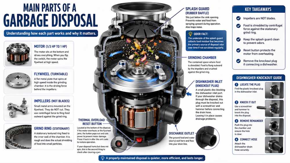 Garbage Disposal Main Parts
