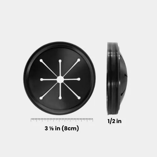 Garbage disposal splash guard measurement