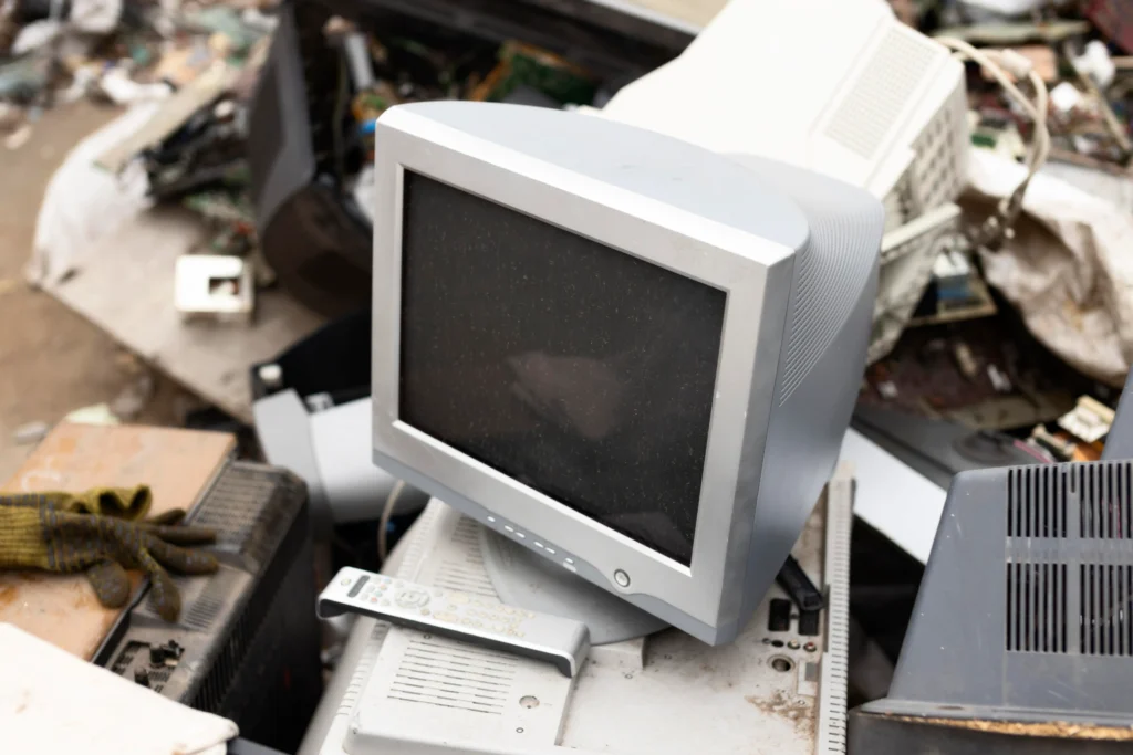Old monitor among electronic e waste