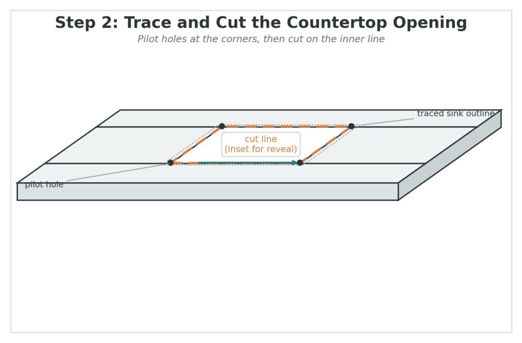 Trace and Cut the Countertop Opening