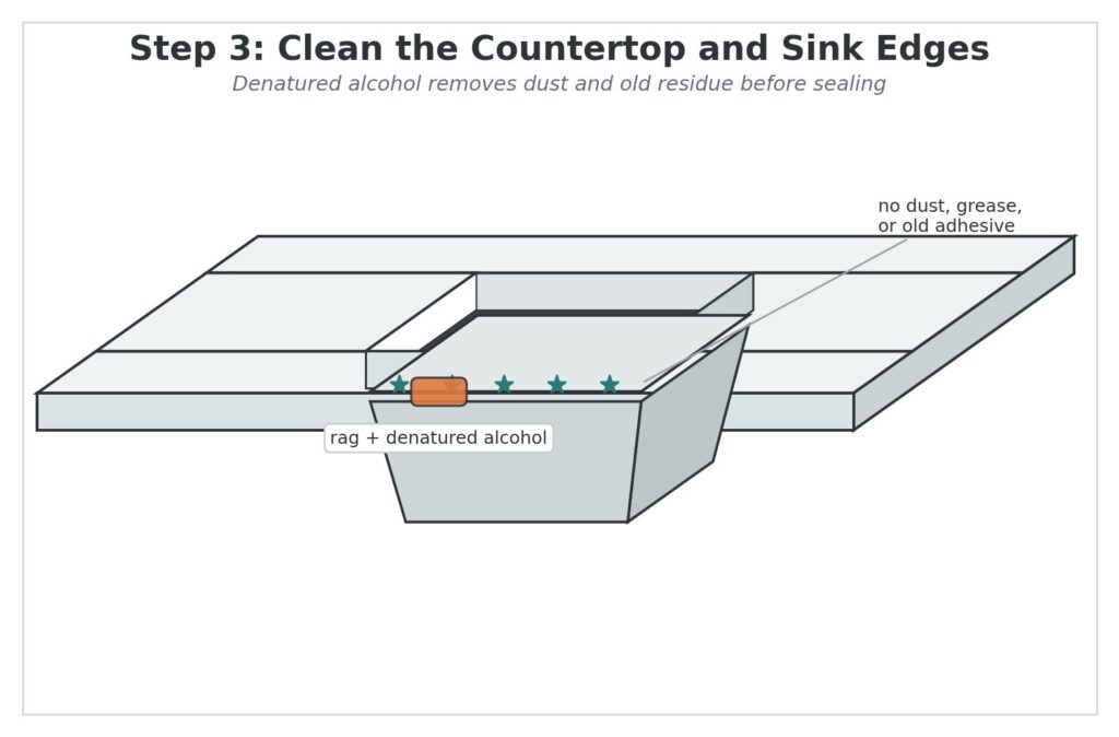 Clean the Countertop and Sink Edges