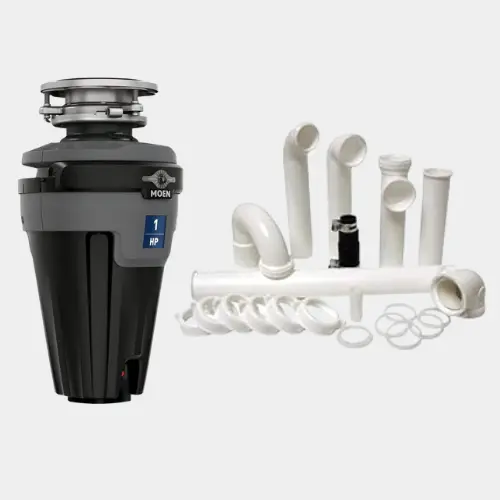 Moen Chef Series EXL100C 1 HP Garbage Disposal + PF WaterWorks Installation Kit